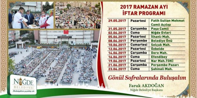 İlk İftar Sofrası Fatih Sultan Mehmet Cami Açılışıyla Yapılacak