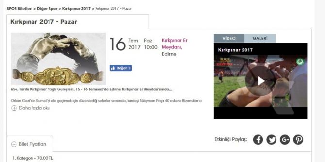 Kırkpınar Biletleri Satışa Çıktı
