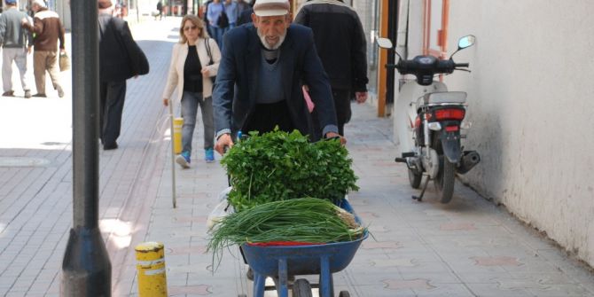El Arabasıyla 20 Yıldır Yeşil Soğan, Maydanoz Satıyor