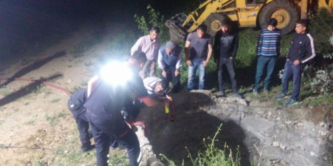 Kuyuya Düşen İneği İtfaiye Kurtardı