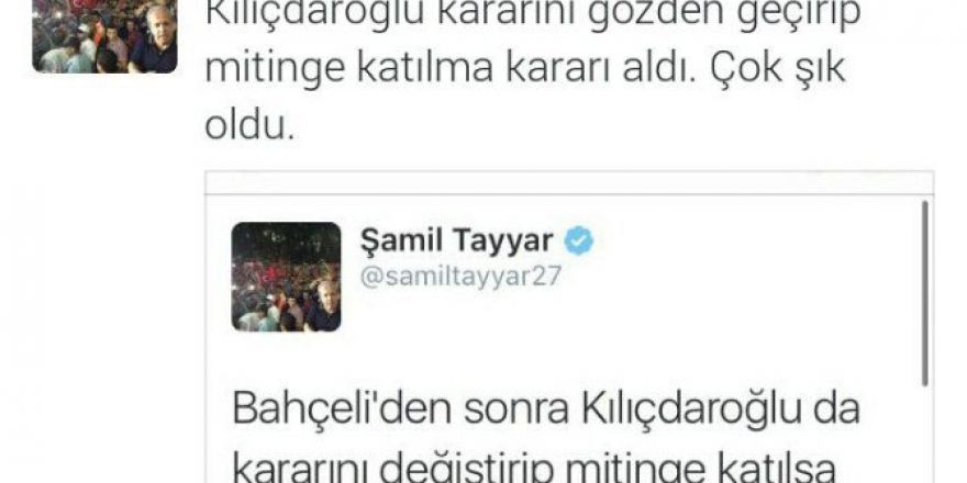 Şamil Tayyar’dan Chp Lideri Kılıçadaroğlu’na ’Şık’ Yorumu