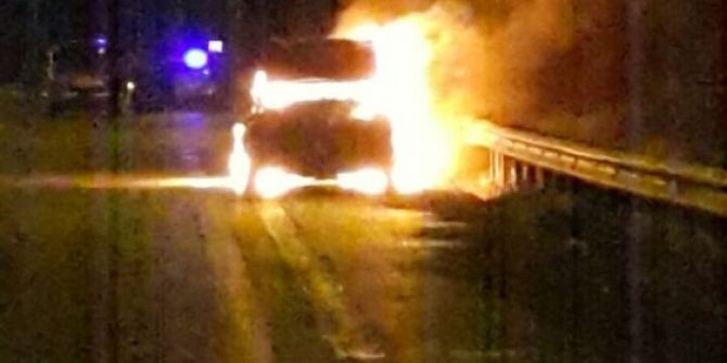 Başkent’te Seyir Halindeki Otomobil Alev Alev Yandı