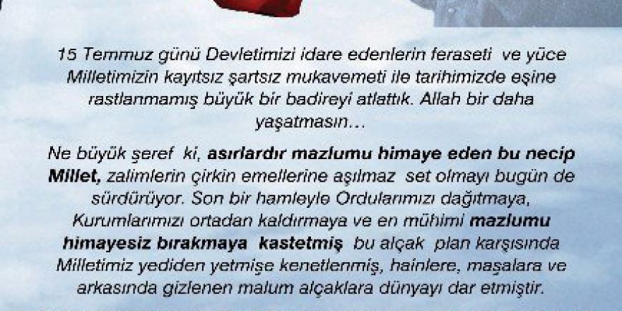 Türk Hava Kurumu’ndan ’Demokrasi Ve Şehitler Mitingi’ne Katılma Çağrısı