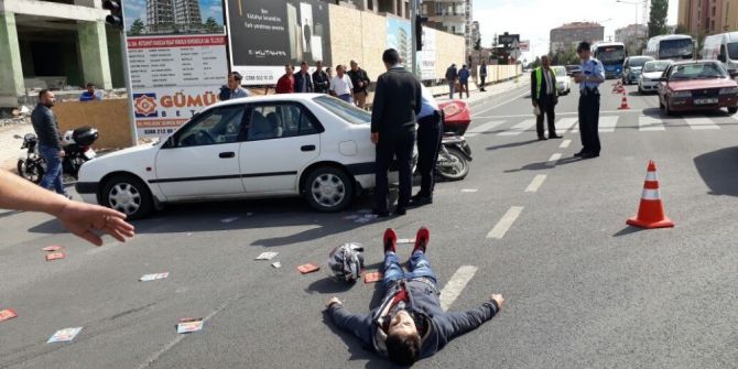 Motosiklet İle Otomobil Çarpıştı: 1 Ağır Yaralı