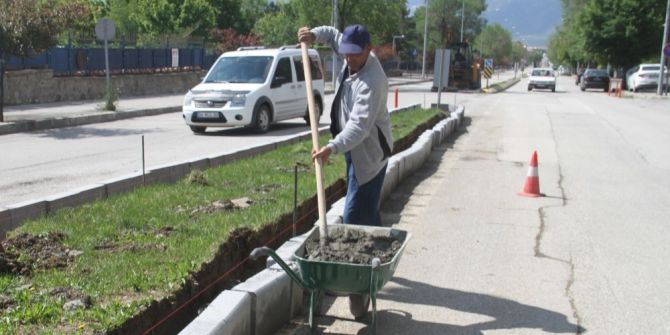 Ordu Caddesinde Refüj Yenileme Çalışmaları