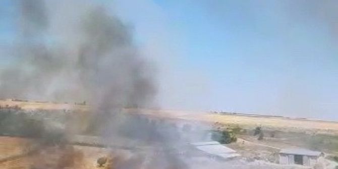 Traktör Arpa İle Birlikte Yandı