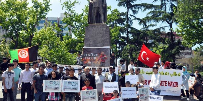 Trabzon’da Yaşayan Afganlar Ülkelerindeki Terörü Protesto Etti