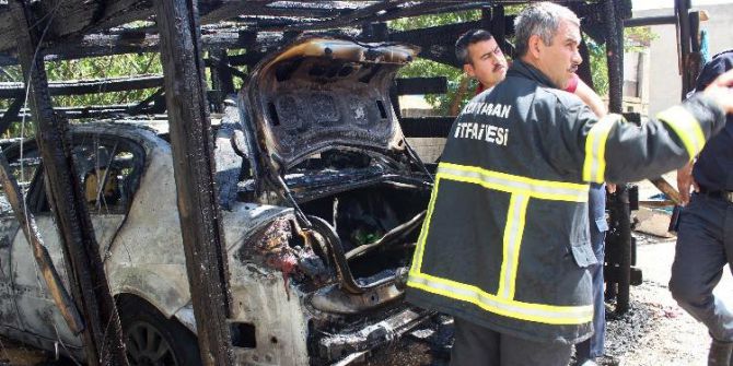 Alev Alan Park Halindeki Otomobil Kül Oldu