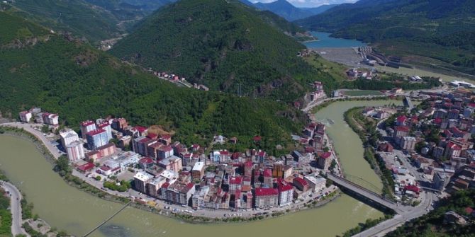 Artvin’in Borçka İlçesi İlk Kez Havadan Görüntülendi