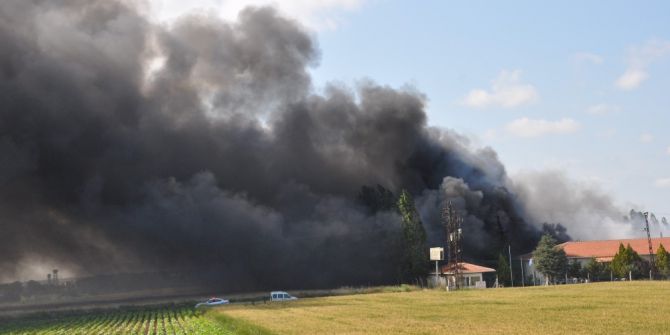 Ergene’de Fabrika Yangını
