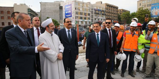 Cumhurbaşkanı Erdoğan, Ulus İtfaiye Meydanı Camii’ni İnceledi