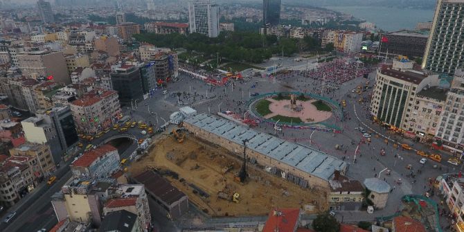 Taksim Cami’nin İnşaat Çalışmalarındaki Son Durum Havadan Görüntülendi