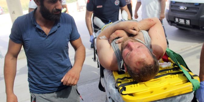 Kafasına Mermer Düşen İnşaat İşçisi Yaralandı