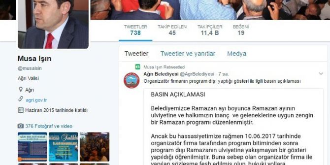 Ağrı Valisi: "Sözleşme Feshedilmiş Olup Hukuki Yollara Başvurulmuştur