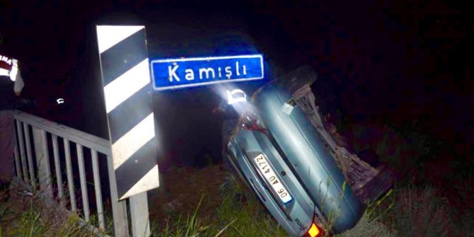 Otomobil Dereye Uçtu : 1 Ölü, 2 Yaralı
