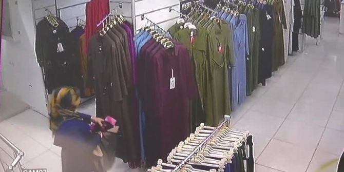 Kadın Hırsız Güvenlik Kamerasına Yakalandı