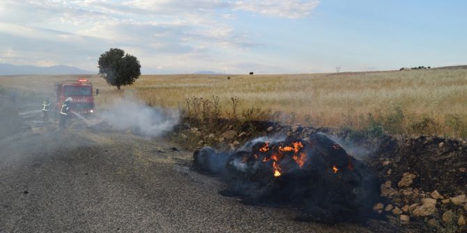 Kamyonetteki Saman Yandı