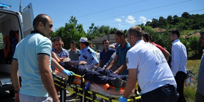 Kargo Aracı Şarampole Yuvarlandı: 1 Yaralı