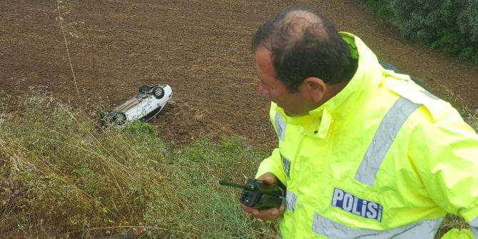 Samsun’da Otomobil Tarlaya Yuvarlandı: 1 Yaralı
