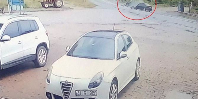 Bir Kişinin Yaralandığı Kaza Güvenlik Kamerasında