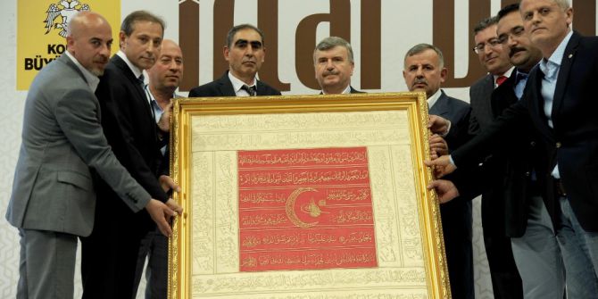 Esnaf Odalarından Başkan Akyürek’e Ahi Sancağı