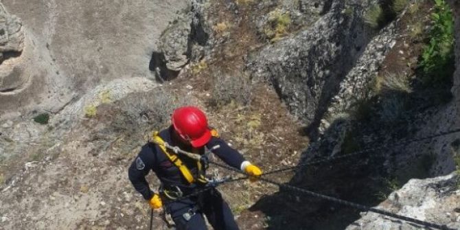 Kayalıklarda Mahsur Kalan Keçiler Kurtarıldı