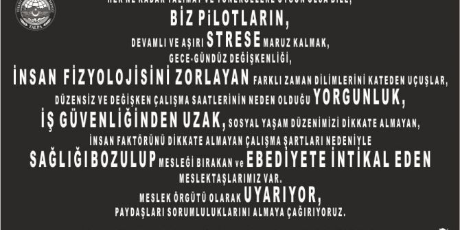 Talpa’dan Pilotların Çalışma Koşullarına İlişkin Açıklama