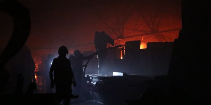 Keresteciler Sitesinde Korkutan Yangın