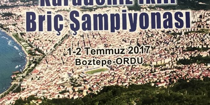 Spor Toto Karadeniz İkili Briç Şampiyonası Ordu’da Yapılacak