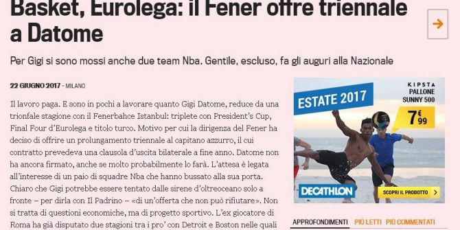 Fenerbahçe, Datome İle Uzatmak İstiyor