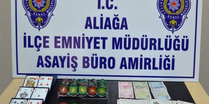 Aliağa’da Kıraathanelere Kumar Baskını