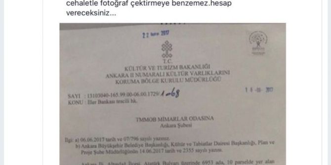Başkan Gökçek’ten, Mimarlar Odası Başkanı Candan’a Tepki