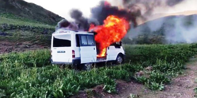 Erciş’te Bombalı Eylemde Kullanılacağı Tespit Edilen Araç İmha Edildi