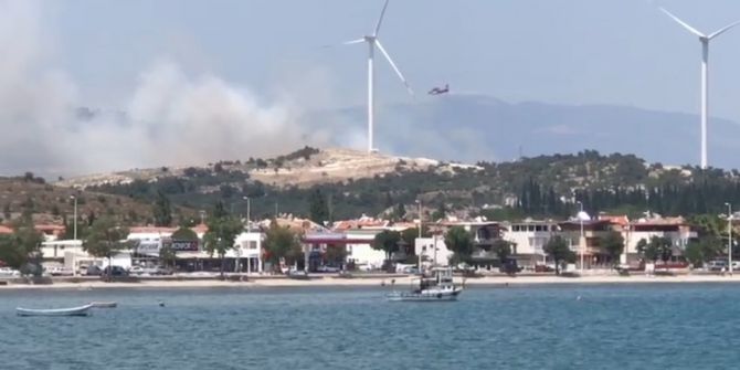 İzmir’de Ormanlık Alanda Yangın