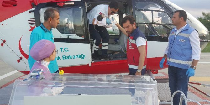 Yeni Doğmuş Bebeğin Yardımına Ambulans Helikopter Yetişti