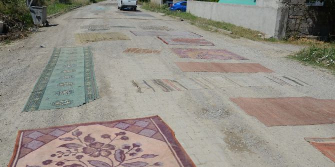 Mahalleliden Tozuyan Yola Halılı Çözüm