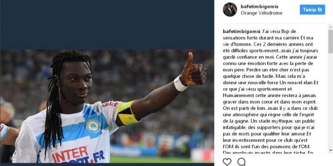Gomis, Marsilya’ya Veda Etti
