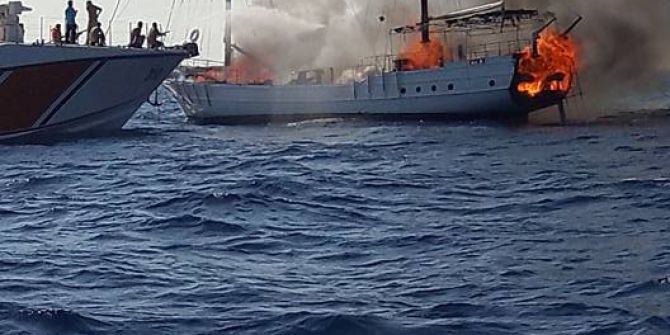 Seyir Turuna Çıkan Gulet Alev Alev Yandı