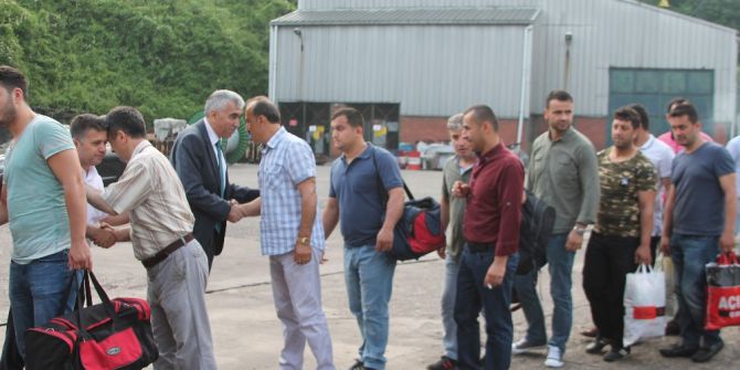 Demirci Madenci İle Bayramlaştı