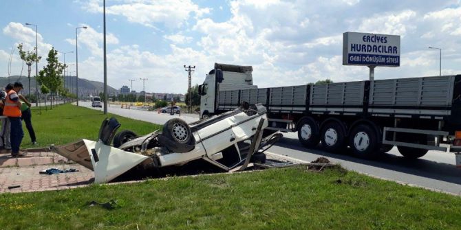 Otomobil Takla Attı: 1 Yaralı