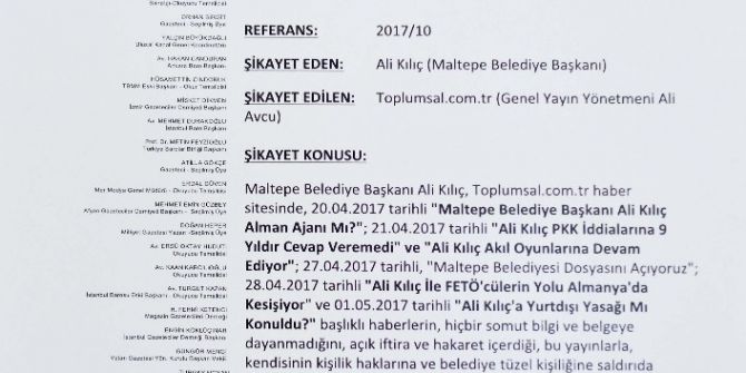 Basın Konseyi’nden İftiraya “Kınama”
