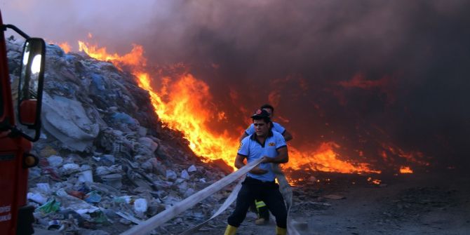 Çöplükte Korkutan Yangın