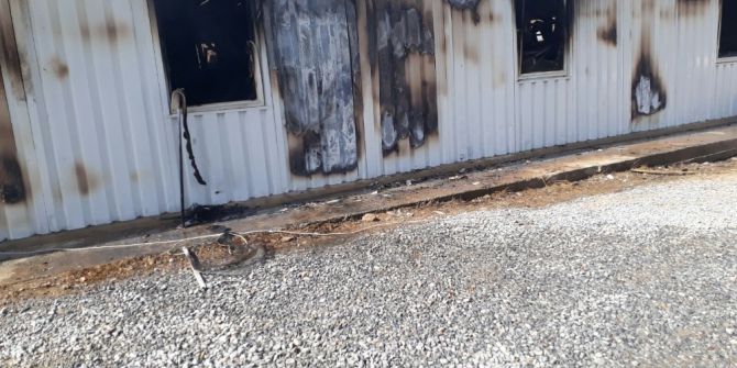 İşçi Konteynırında Korkutan Yangın