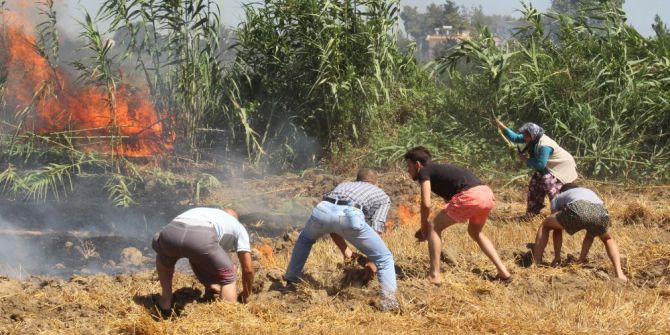Manavgat’ta Kopan Yüksek Gerilim Hattı Yangın Çıkardı