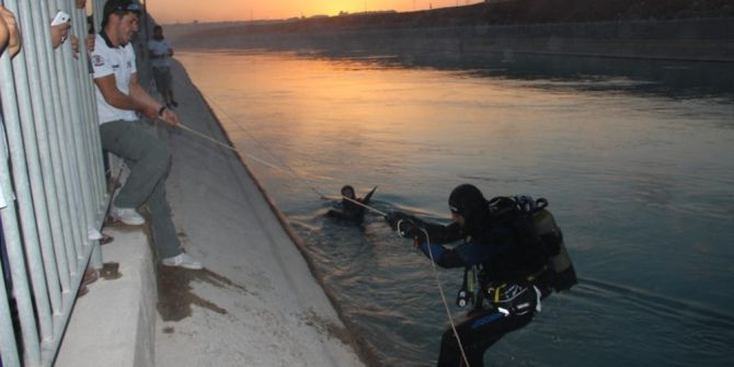 Sulama Kanalına Giren Suriyeli Akıntıya Kapıldı