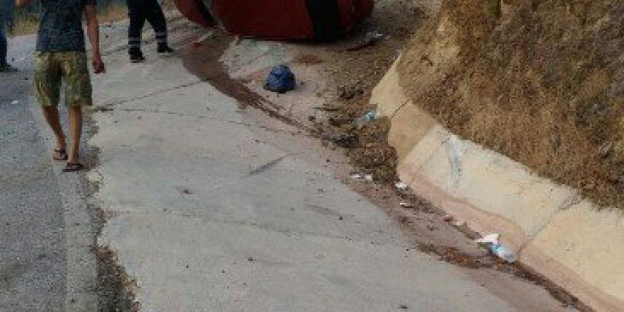 Marmaris’te Sürücüsü Uyuyan Otomobil Takla Attı