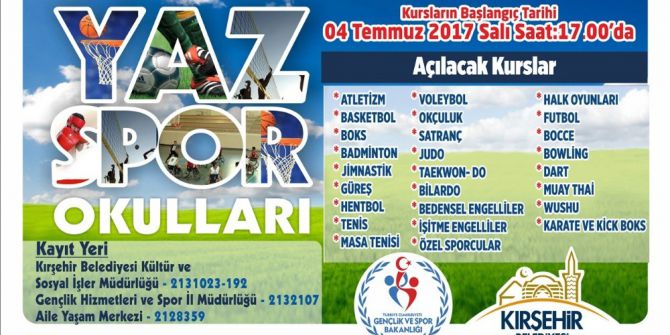 Yaz Spor Okulları Açılıyor