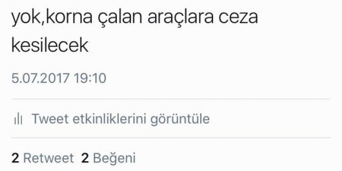 Vali Gül Sosyal Medyadan ’Korna’ Uyarısı Yaptı