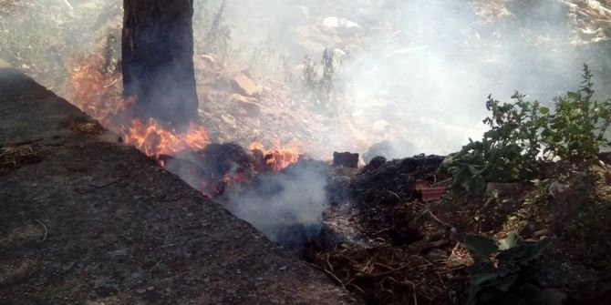 Manisa’da Sağlık Ocağı Yakınında Yangın