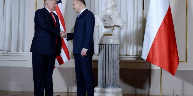 Trump, Varşova Cumhurbaşkanı Duda İle Görüştü